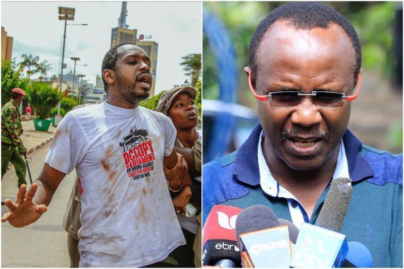 Photo collage of Boniface Mwangi and David Ndii.